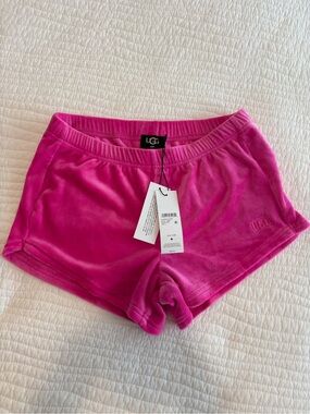 UGG Women's Hot Pink Velour Lounge Hansley Shorts